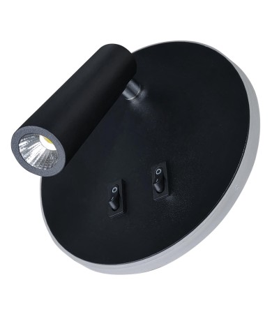 LECTOR LISBOA NEGRO LED 8W+3W 3000K